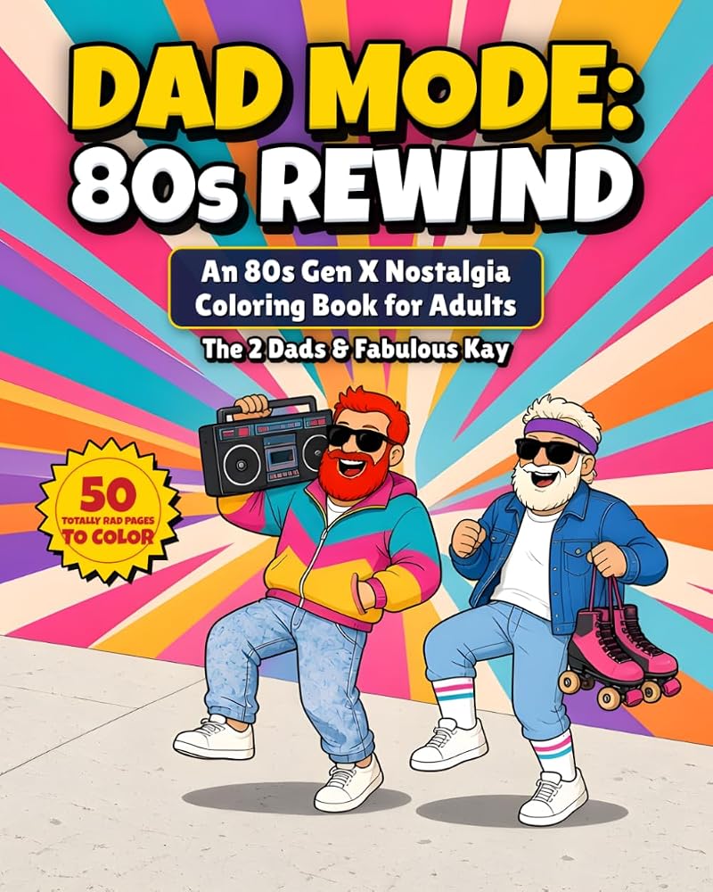 Dad Mode: 80s Rewind coloring book cover
